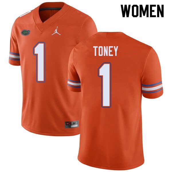 Jordan Brand Women #1 Kadarius Toney Florida Gators College Football Jerseys Orange